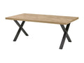 Mobenze - 230cm Table, Mobenze Look, X-Shaped Black Powder-Coated Metal Base DJLJ59912