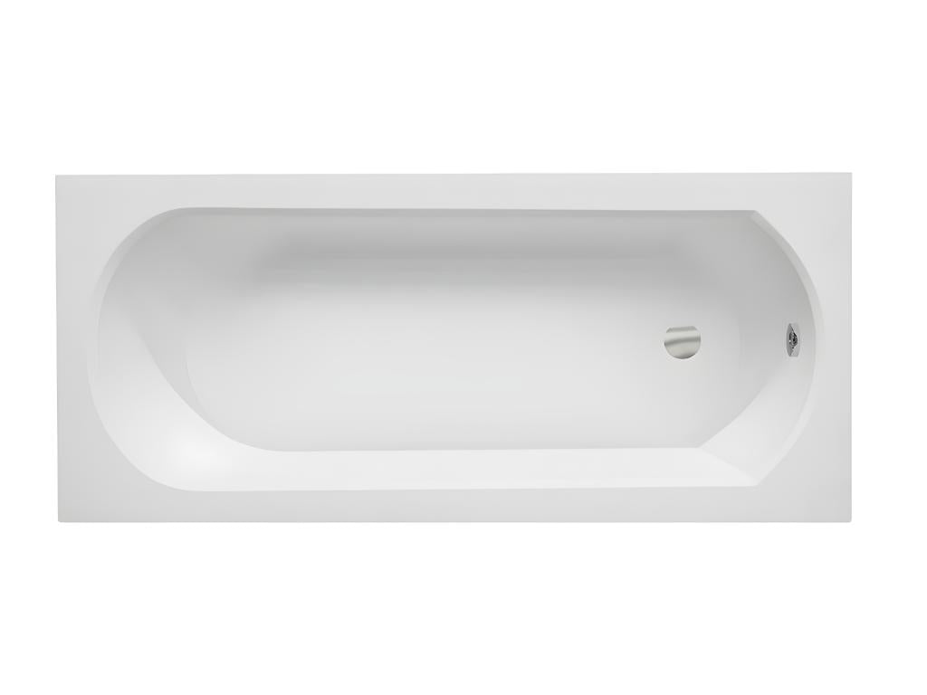 Rectangular white built-in bathtub with headrest - 160x75 cm - Mobenze OBAX26232