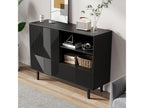 Sideboard with 2 doors and 1 drawer - 125x40x86 cm - Particleboard - Matte black YJTO71606