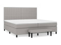 Upholstered bed base with mattress, light grey, 200x200cm, fabric DNIC63447