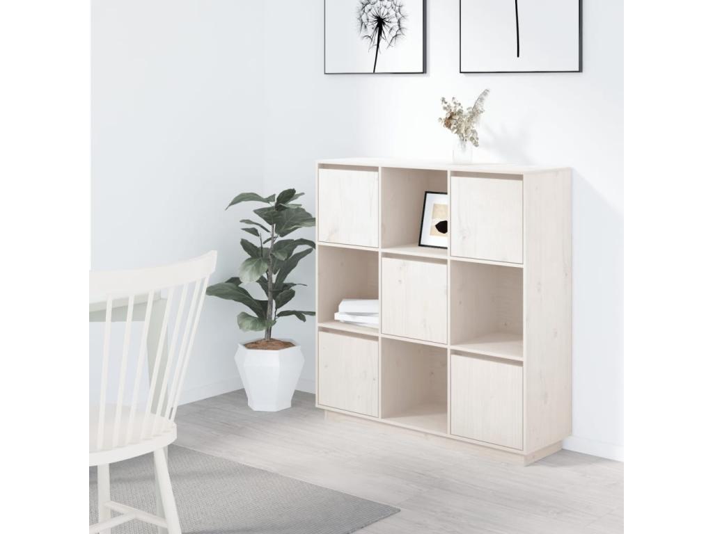 White Sideboard 110.5x35x117 cm Mobenze solid pine KDBM52763