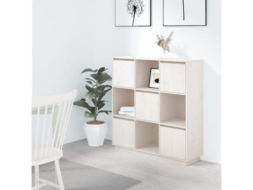 White Sideboard 110.5x35x117 cm Mobenze solid pine KDBM52763