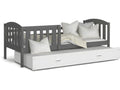 Boislis Trundle Bed 90x190 Grey - White. Delivered with slatted bed base, drawer, and 7cm foam mattress. VXPD55813