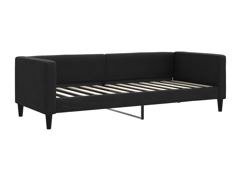 Daybed with black mattress 80x200 cm fabric DNEX82605