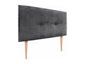 Mobenze Natural Wool Headboard with Buttons 95x105cm with 90cm Bed Legs - Dark Grey POJO12978