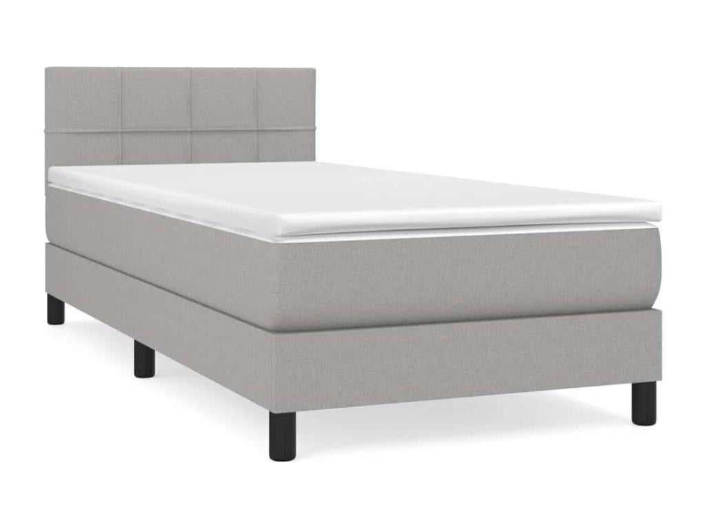 Mobenze bed base and light grey mattress 90x190 cm Fabric XJLZ80042