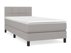 Mobenze bed base and light grey mattress 90x190 cm Fabric XJLZ80042