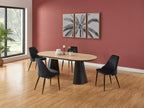 Extendable dining table for 8 to 14 people in MDF and metal - Light Natural and Black - Luxameub LLXC56929