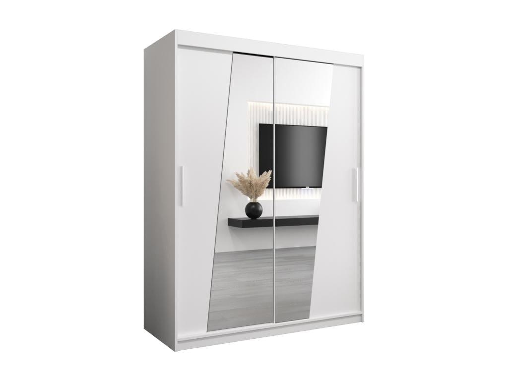 Rhomb Sliding Door Wardrobe 200/150/62 2 Doors White/White VJUN88073
