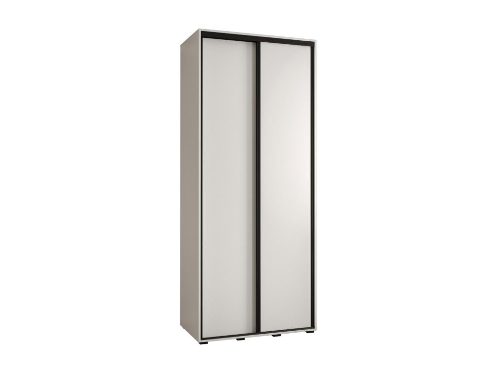Luxameub 3 Sliding Door Wardrobe 235.2/100/45 2 Doors White/White/Black FVZP08539
