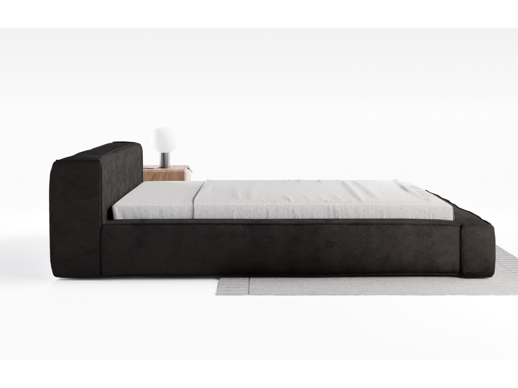 Mobenze Double Bed with Storage 140x200 Bueno - Upholstered Bed with Slatted Base and Headboard - Black Mobenze 18 MNLS43137