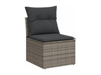 12-piece garden furniture set with cushions, grey woven resin IZUP58619