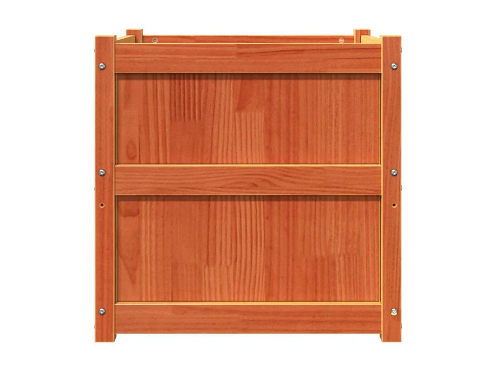 Brown wax planter 60x60x60 cm Solid pine mobenze GBWC76801