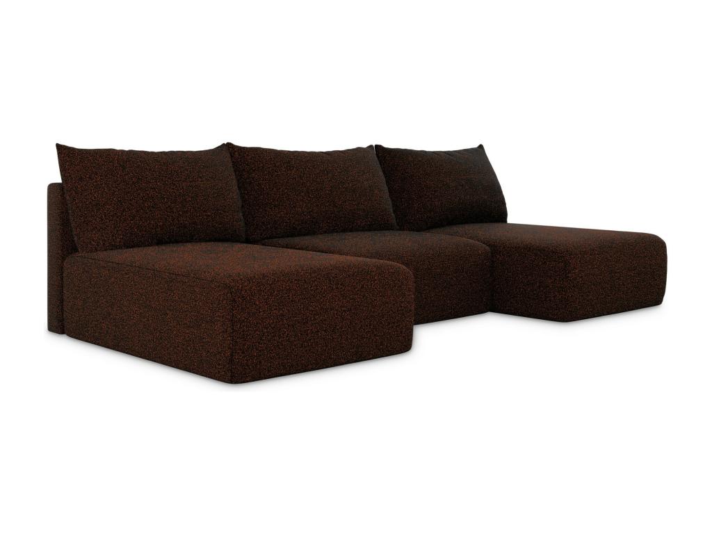 Panoramic armless sofa bed in Bouclé style - terracotta - Mobenze KJKN39591
