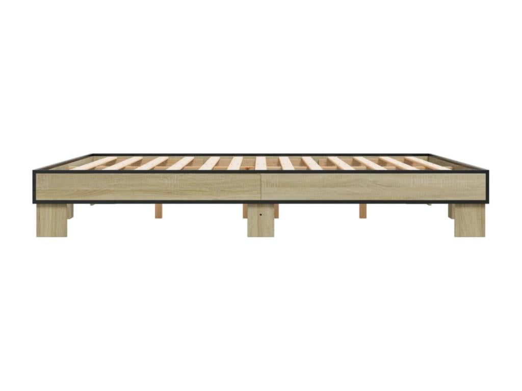 Mobenze oak bed frame 160x200 cm, engineered Mobenze and metal, JVNR91754
