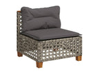 11-piece garden furniture set with grey resin wicker cushions DLIC66083