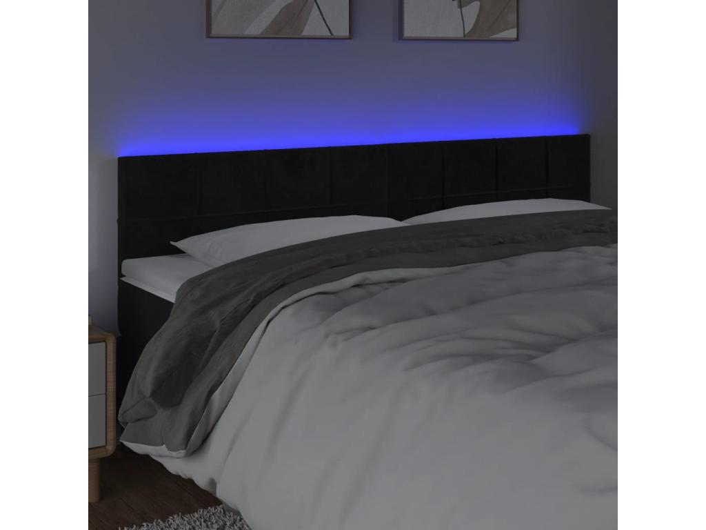 LED Headboard Black 180x5x78/88 cm Mobenze XBDG45334