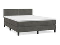 Upholstered bed base and mattress, dark grey, 140x200cm, Mobenze EQFN52546