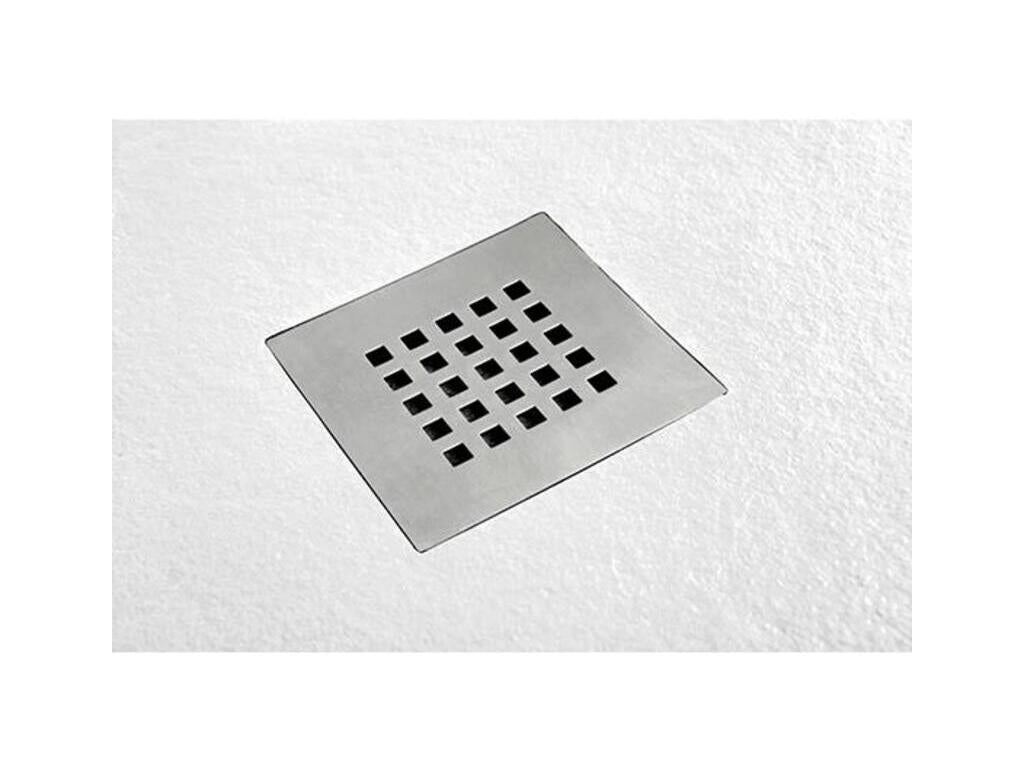 95x105 cm Mobenze White shower tray in synthetic resin and marble powder with free drain YTTE92157