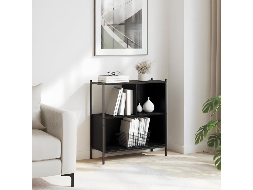 Black bookcase 72x28x77.5 cm Mobenze engineering CPLS85037