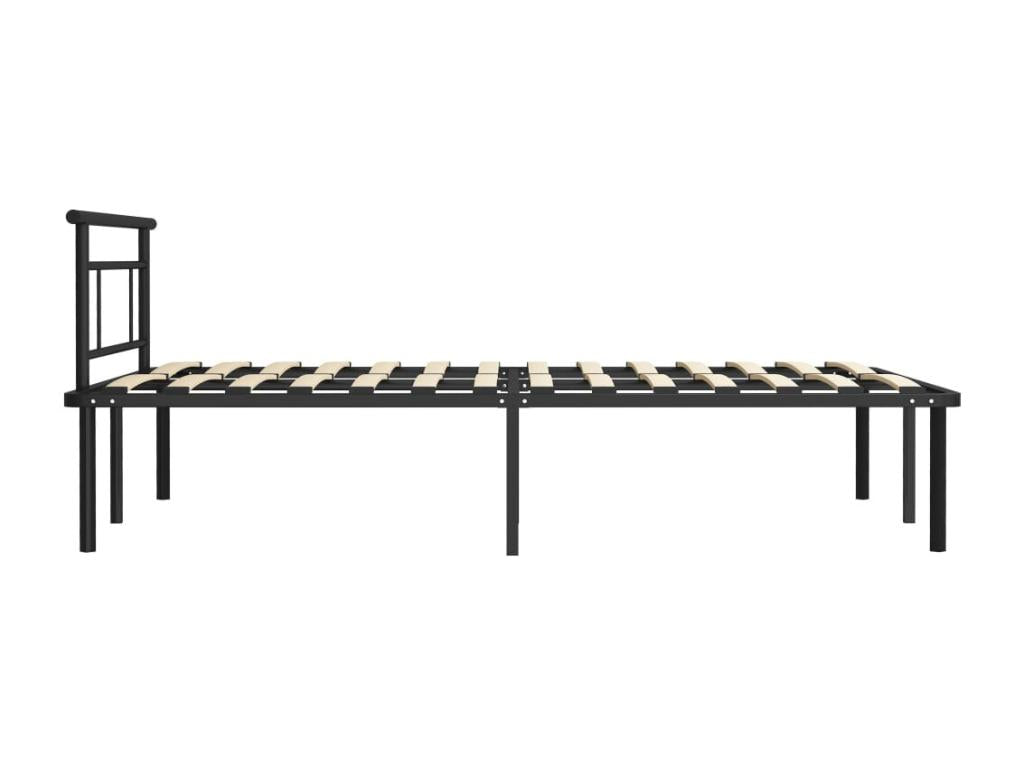 Black metal bed frame without mattress, 120x200 cm, RZSH23930