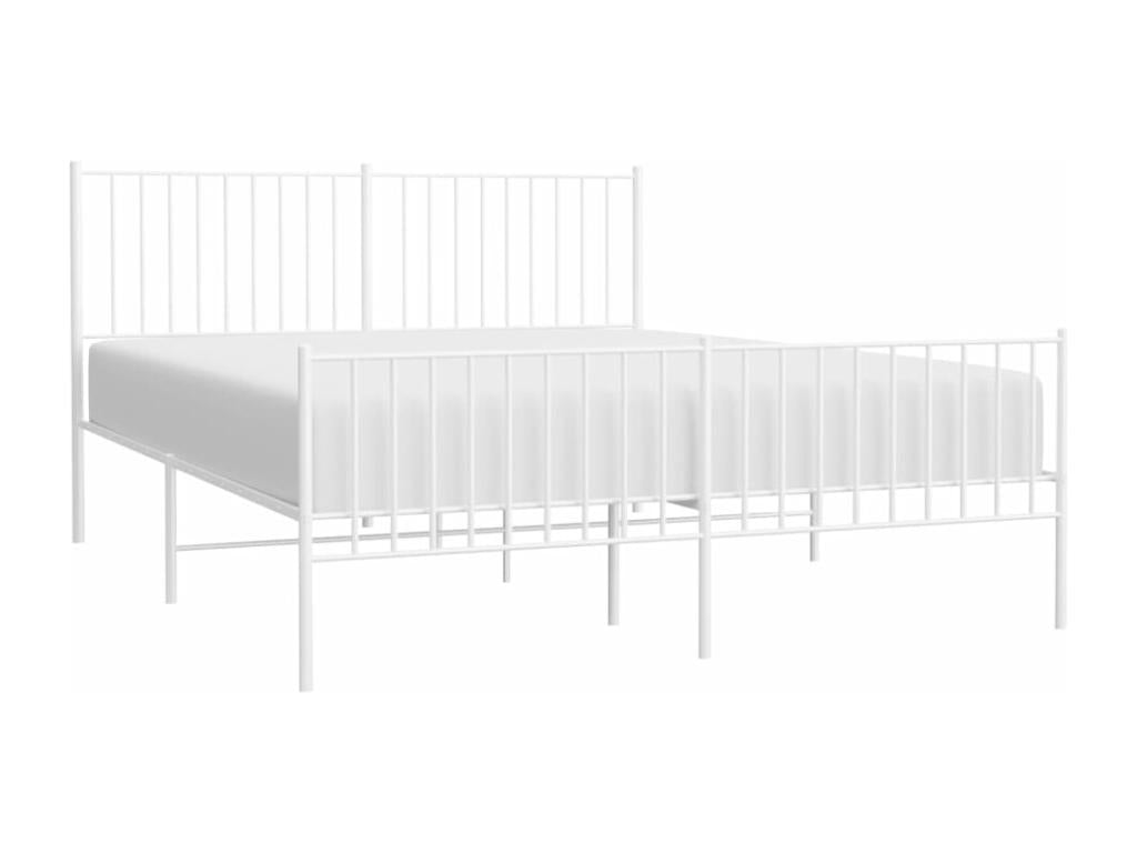 Metal bed frame with white headboard/footboard 150x200cm BKTI67781