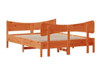 Bed frame without mattress, brown wax finish, 160x200cm, Mobenze solid pine, GKWN98422