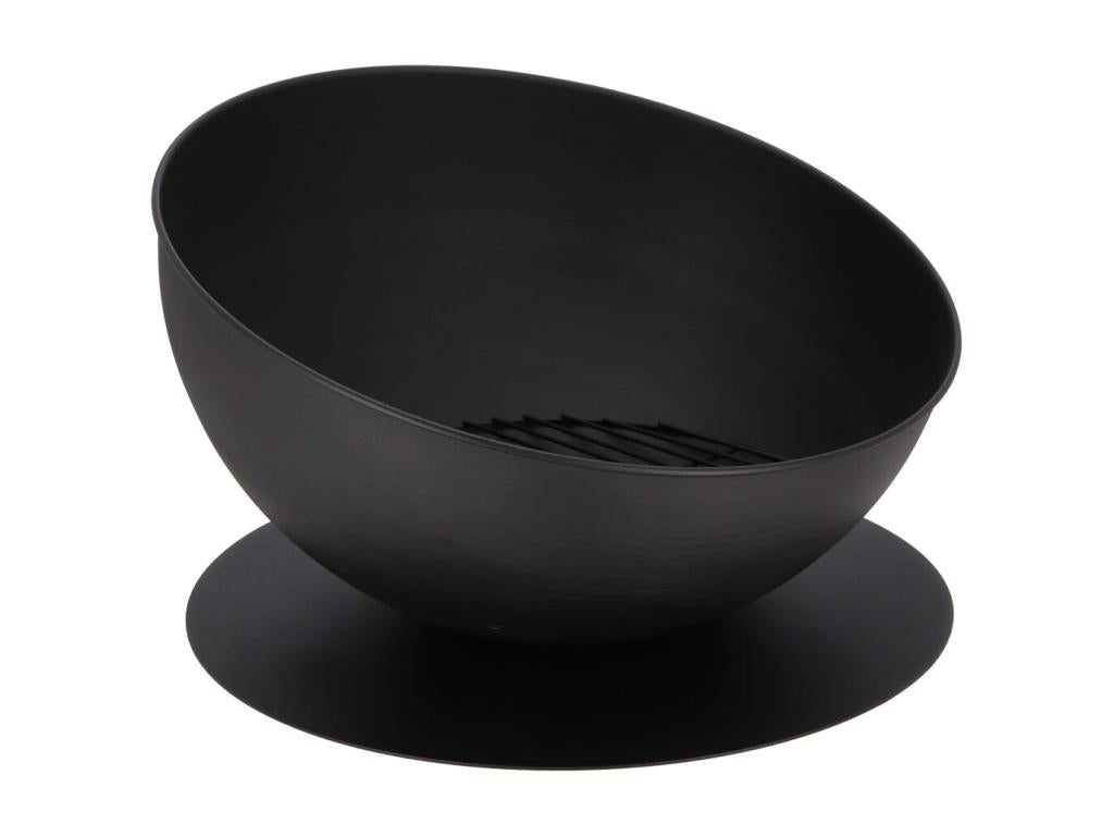 Round, inclined fire pit on an iron disc LMQJ77656