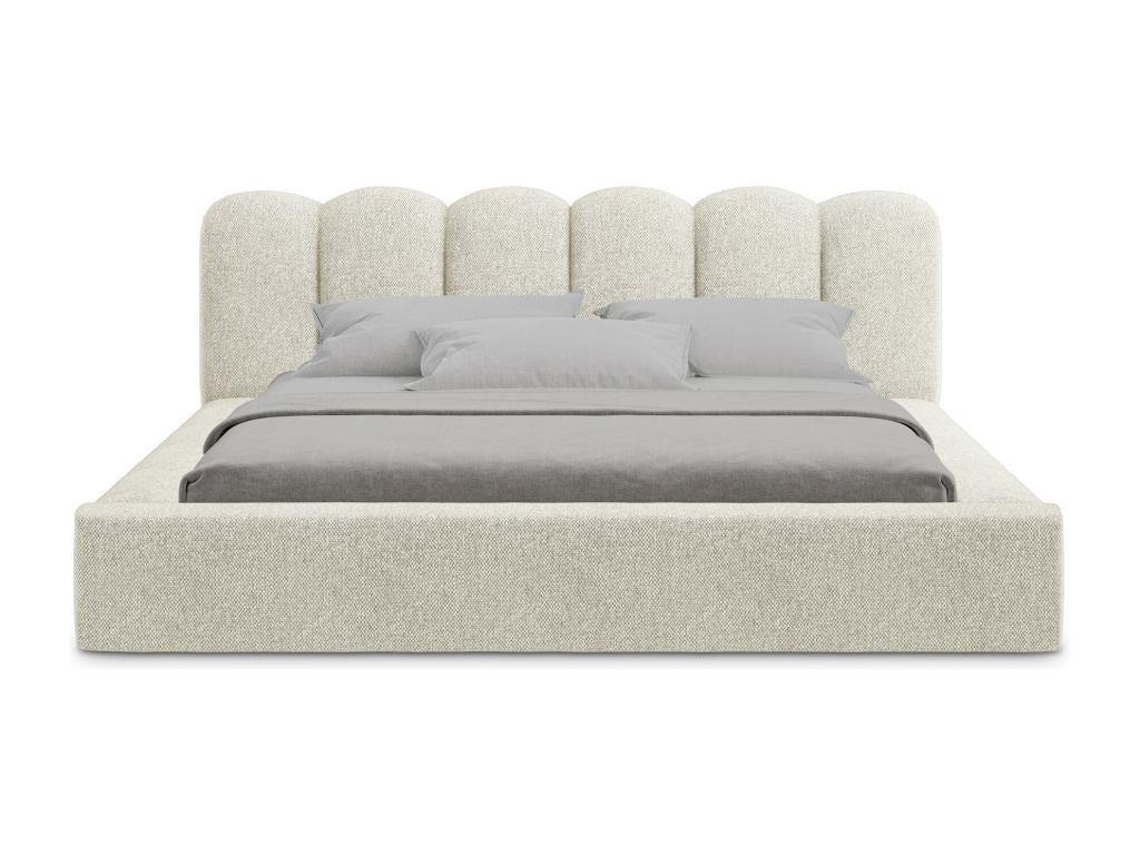 Upholstered bed with storage 180x238 - in PINPAI - dark beige - Luxameub EYEM23150