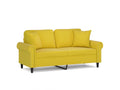 2-seater sofa with decorative yellow cushions, 140 cm, Mobenze SNQL64840