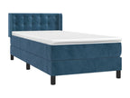 Upholstered bed base with mattress, dark blue, 100x200 cm, LFCI19494