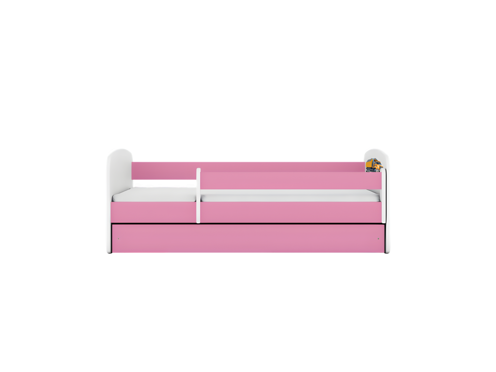 Mobenze pink truck bed with drawer and 140/70 mattress AKOO55731