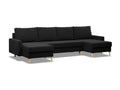 U-shaped corner sofa with sleeping function. Reversible cushion. Mobenze Black JQZF62242