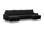 U-shaped corner sofa with sleeping function. Reversible cushion. Mobenze Black JQZF62242