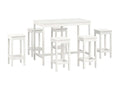 7-piece bar set, white, solid pine wood, NMOO09814