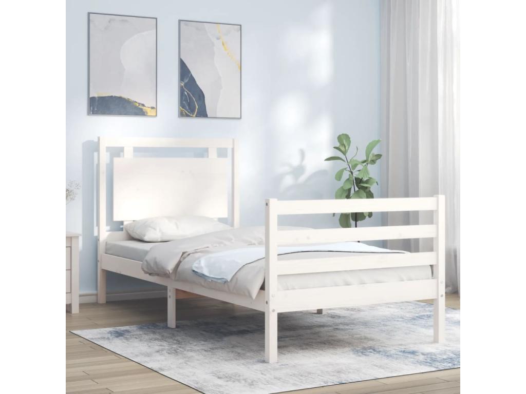 White solid mobenze bed frame without mattress BYNP90538
