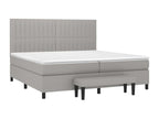 Upholstered bed base with mattress, light grey, 200x200cm, fabric DNIC63447