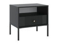 Set of 2 bedside tables with 1 drawer and 1 shelf - Black - Mobenze HPKQ99245