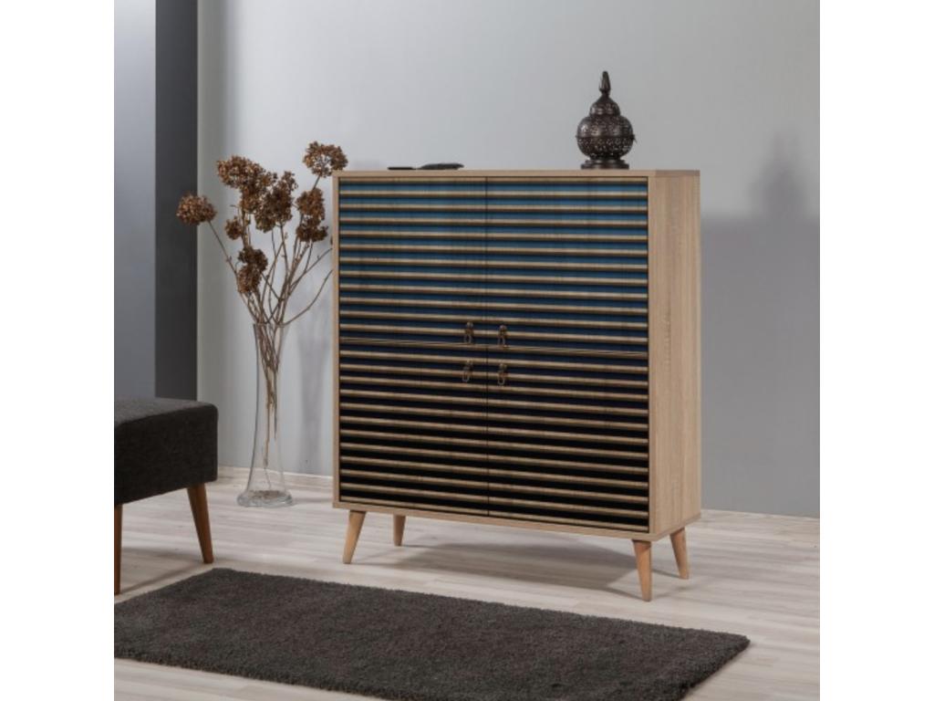 4-door storage unit in light and blue gradient Mobenze 222 WTNY13024