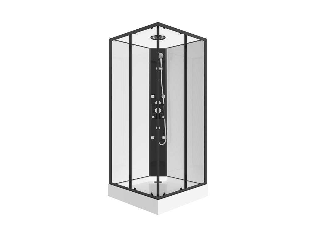 Corner shower enclosure with hydromassage - 80 x 80 x 225 cm - Mobenze CTQY51400