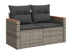 7-piece garden furniture set with cushions, grey woven resin UHTC94702