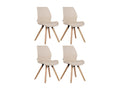 Set of 4 Dining Chairs - Faux Leather / Mobenze - Cream - Mobenze VZYD07198