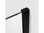 Walk-in shower enclosure 60x200cm in 8mm tempered glass with anti-limescale coating and 73-120cm square fixing bar - Matte Black IDMR79744