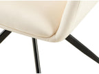 Armchairs - Velvet / Matte Black Metal - Cream - Luxameub DLBF60601