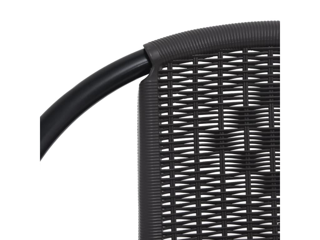 Garden chairs, set of 6, rattan, plastic and steel, 110 kg, IGAW50553