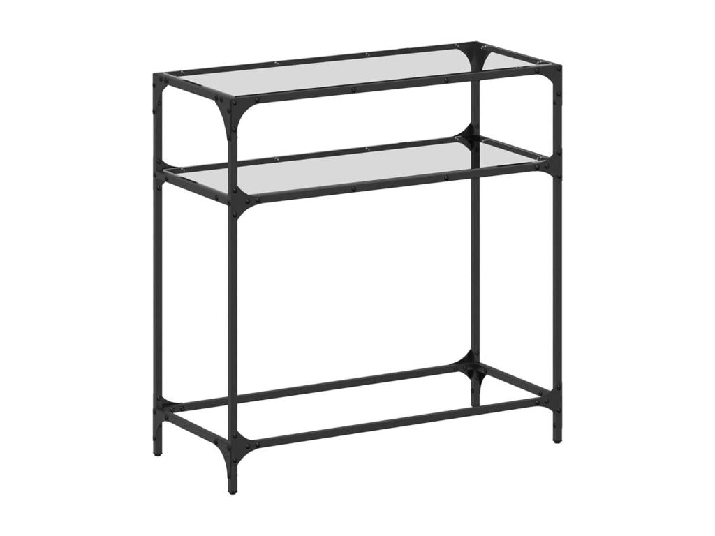 Console table with transparent glass top, 80x35x81cm, steel, GZAD30924