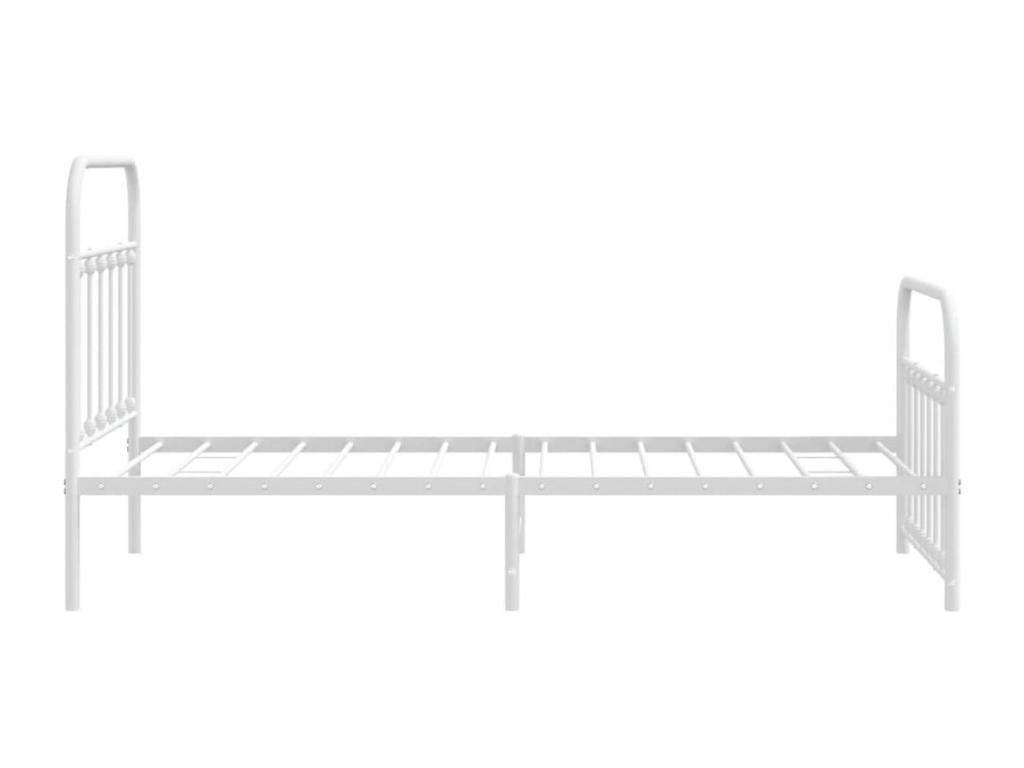 Metal bed frame with headboard and footboard, white, 100x190 MBOB67741