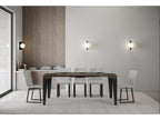 Mobenze extendable console table in matte steel - Brown color - Mobenze base and support - 5 slim extensions JNRE59918