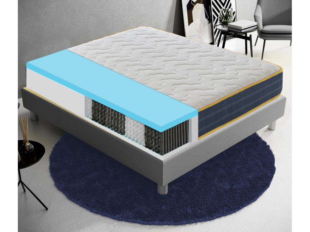 Pocket spring and memory foam mattress with 9 differentiated zones - 23 cm high - Anatomical 150x200 cm KRMO64146