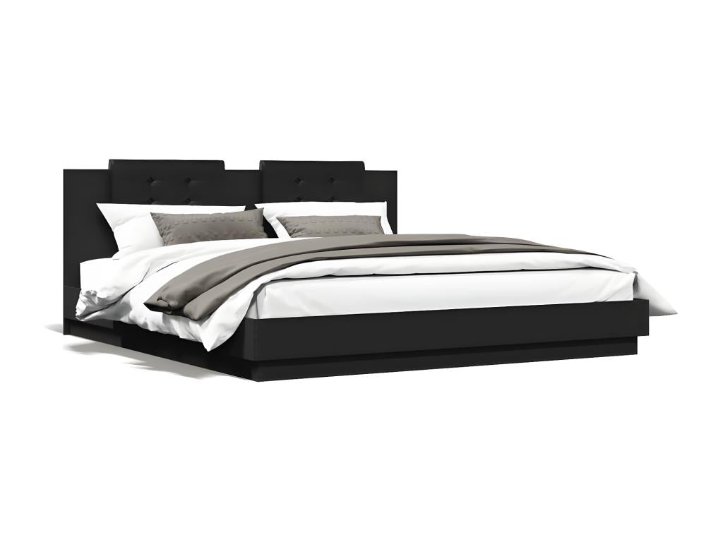 Black bed frame without mattress, 160x200 cm, PRCO80830